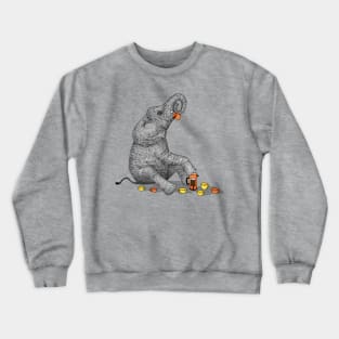 Espresso Elephant Trunk On Coffee Crewneck Sweatshirt